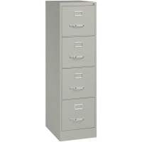 Lorell Commercial-Grade Vertical File - 4-Drawer - 15 X 22 X 52 - 4 X Drawer(S) For File - Letter - Lockable, Ball-Bearing Suspension - Light Gray - Recycled