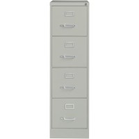 Lorell Commercial-Grade Vertical File - 4-Drawer - 15 X 22 X 52 - 4 X Drawer(S) For File - Letter - Lockable, Ball-Bearing Suspension - Light Gray - Recycled