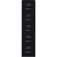 Lorell Commercial Grade Vertical File Cabinet - 5-Drawer - 15 X 26.5 X 61 - 5 X Drawer(S) For File - Letter - Vertical - Heavy Duty, Security Lock, Ball-Bearing Suspension - Black - Steel - Recycle