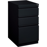 Lorell Mobile File Pedestal - 15 X 20 X 27.8 - Letter - Ball-Bearing Suspension, Recessed Handle, Security Lock - Black - Steel - Recycled
