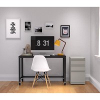 Lorell Mobile File Pedestal - 15 X 20 X 27.8 - Letter - Security Lock, Recessed Handle, Ball-Bearing Suspension - Light Gray - Steel - Recycled