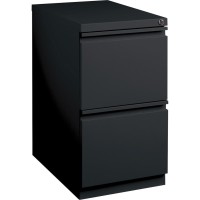 Lorell Mobile File Pedestal - 15 X 20 X 27.8 - Letter - Security Lock, Ball-Bearing Suspension, Recessed Handle - Black - Steel - Recycled