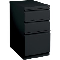 Lorell Mobile File Pedestal - 15 X 22.9 X 27.8 - Letter - Security Lock, Recessed Handle, Ball-Bearing Suspension - Black - Steel - Recycled