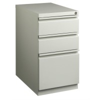Lorell Mobile File Pedestal - 3-Drawer - 15 X 22.9 X 27.8 - 3 X Drawer(S) For Box, File - Letter - Ball-Bearing Suspension, Security Lock, Recessed Handle - Light Gray - Steel - Recycled