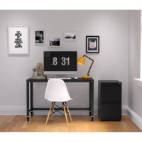 Lorell Mobile File Pedestal - 15 X 22.9 X 27.8 - Letter - Recessed Handle, Ball-Bearing Suspension, Security Lock - Black - Steel - Recycled