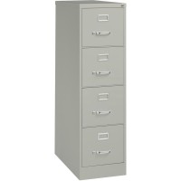 Lorell Vertical File - 4-Drawer - 15 X 26.5 X 52 - 4 X Drawer(S) For File - Letter - Vertical - Security Lock, Ball-Bearing Suspension, Heavy Duty - Light Gray - Steel - Recycled