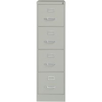 Lorell Vertical File - 4-Drawer - 15 X 26.5 X 52 - 4 X Drawer(S) For File - Letter - Vertical - Security Lock, Ball-Bearing Suspension, Heavy Duty - Light Gray - Steel - Recycled