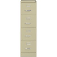 Lorell Vertical File - 4-Drawer - 15 X 26.5 X 52 - 4 X Drawer(S) For File - Letter - Vertical - Security Lock, Ball-Bearing Suspension, Heavy Duty - Putty - Steel - Recycled