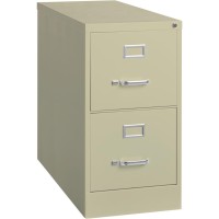 Lorell Vertical File - 2-Drawer - 15 X 26.5 X 28.4 - 2 X Drawer(S) For File - Letter - Vertical - Security Lock, Ball-Bearing Suspension, Heavy Duty - Putty - Steel - Recycled