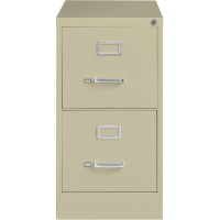 Lorell Vertical File - 2-Drawer - 15 X 26.5 X 28.4 - 2 X Drawer(S) For File - Letter - Vertical - Security Lock, Ball-Bearing Suspension, Heavy Duty - Putty - Steel - Recycled