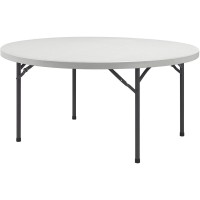 Lorell Banquet Folding Table - Round Top X 71 Table Top Diameter - 29.25 Height X 71 Width X 71 Depth - Gray, Powder Coated