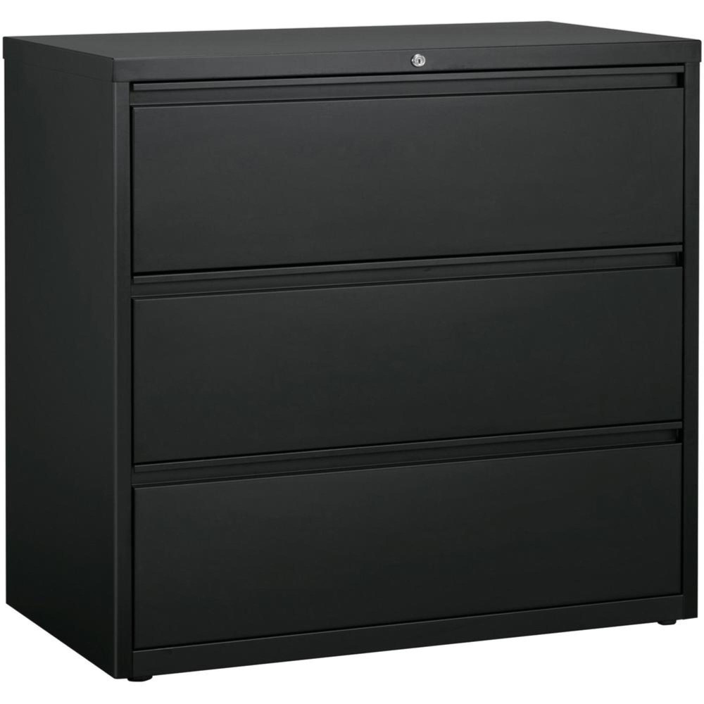 Lorell Hanging File Drawer Charcoal Lateral Files - 42 X 18.8 X 40.1 - 3 X Drawer(S) For File - A4, Legal, Letter - Lateral - Anti-Tip, Security Lock, Ball Bearing Slide, Reinforced Base, Leveling