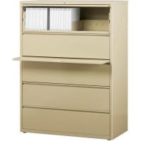 Lorell Lateral File - 5-Drawer - 42 X 18.6 X 67.7 - 5 X Drawer(S) For File - Legal, Letter, A4 - Lateral - Rust Proof, Leveling Glide, Interlocking, Ball-Bearing Suspension, Label Holder - Putty -