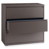 Lorell Medium Tone Lateral File - 3-Drawer - 42 X 18.6 X 40.3 - 3 X Drawer(S) For File - A4, Legal, Letter - Lateral - Magnetic Label Holder, Locking Drawer, Pull-Out Drawer, Ball Bearing Slide, Re