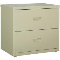 Lorell Lateral File - 2-Drawer - 30 X 18.6 X 28.1 - 2 X Drawer(S) For File - A4, Letter, Legal - Interlocking, Ball-Bearing Suspension, Adjustable Glide, Locking Drawer - Putty - Steel - Recycled