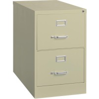 Lorell Vertical File Cabinet - 2-Drawer - 18 X 26.5 X 28.4 - 2 X Drawer(S) For File - Legal - Vertical - Lockable, Ball-Bearing Suspension, Heavy Duty - Putty - Steel - Recycled