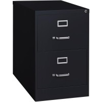 Lorell Vertical File Cabinet - 2-Drawer - 18 X 26.5 X 28.4 - 2 X Drawer(S) For File - Legal - Vertical - Lockable, Ball-Bearing Suspension, Heavy Duty - Black - Steel - Recycled