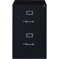 Lorell Vertical File Cabinet - 2-Drawer - 18 X 26.5 X 28.4 - 2 X Drawer(S) For File - Legal - Vertical - Lockable, Ball-Bearing Suspension, Heavy Duty - Black - Steel - Recycled