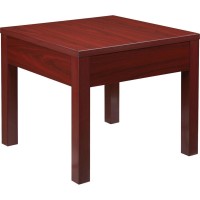 Lorell Occasional Corner Table - Square Top - Square Leg Base - 24 Table Top Length X 24 Table Top Width X 1 Table Top Thickness - 20 Height X 23.88 Width X 23.88 Depth - Assembly Required - Mah