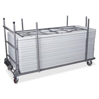 Lorell Blow Mold Rectangular Table Trolley Cart - Steel - X 30.3 Width X 75.9 Depth X 45.3 Height - Charcoal - For 20 Devices - 1 Each