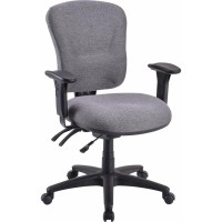 Lorell Accord Mid-Back Task Chair - Gray Polyester Seat - Black Frame - 1 Each