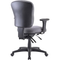Lorell Accord Mid-Back Task Chair - Gray Polyester Seat - Black Frame - 1 Each