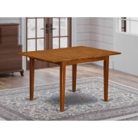 East West Furniture Mlt-Sbr-T Milan Kitchen Dining Rectangle Wooden Table Top With Butterfly Leaf, 36X54 Inch, Saddle Brown