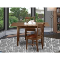East West Furniture Nofk3-Mah-W 3 Piece Room Furniture Set Contains A Rectangle Kitchen Table With Butterfly Leaf And 2 Dining Chairs, 32X54 Inch