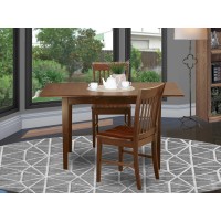 East West Furniture Nofk3-Mah-W 3 Piece Room Furniture Set Contains A Rectangle Kitchen Table With Butterfly Leaf And 2 Dining Chairs, 32X54 Inch