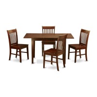 5 Pc Small Kitchen Table Set- Table With A 12In Leaf And 4 Dining Chairs