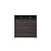 Hodedah 3-Drawer Dresser With 1-Open Shelf 2 Compartments In Walnut