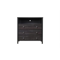 Hodedah 3-Drawer Dresser With 1-Open Shelf In Walnut