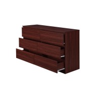 Hodedah 6-Drawer Dresser In Mahogany