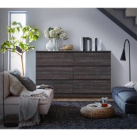 Hodedah 6-Drawer Dresser In Walnut