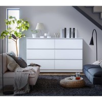 Hodedah 6-Drawer Dresser In White