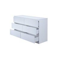 Hodedah 6-Drawer Dresser In White