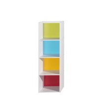 Hodedah 4-Shelf Bookcase In Rainbow