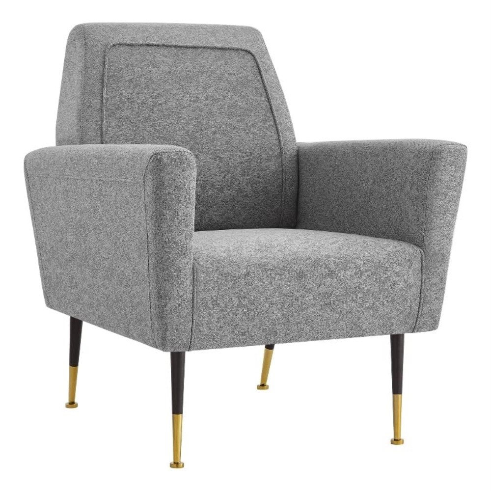Lex Linen Accent Chair, Light Grey