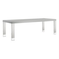 Alaa Dining Table, Light Grey/Chrome