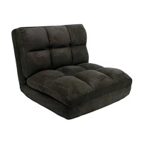 Microsuede Modern Flip Chair, Foam Filling, Steel Tube Frame , Black