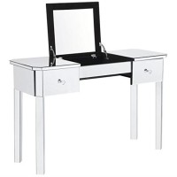 Rylee Mirrored Makeup Vanity Table 2 Drawers And Lift-Up Top