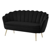 Emaline Velvet Loveseat, Black