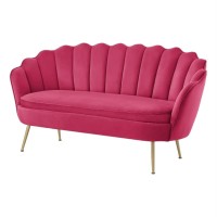 Emaline Velvet Loveseat, Fuchsia