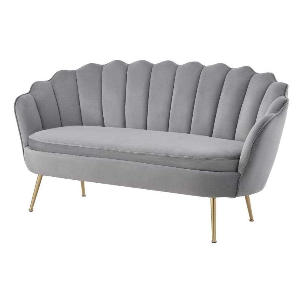 Emaline Velvet Loveseat, Grey