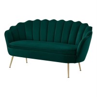 Emaline Velvet Loveseat, Hunter Green