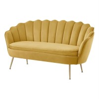 Emaline Velvet Loveseat, Yellow