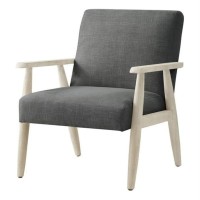 Alton Linen Armchair, Charcoal/Cream