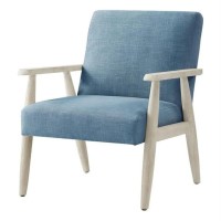 Alton Linen Armchair, Light Blue/Cream