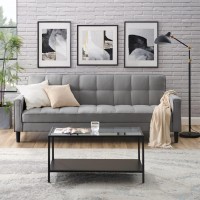 Toyah Linen Convertible Sofa Bed, Light Grey
