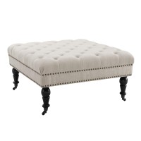 Isabelle Natural Square Tufted Ottoman